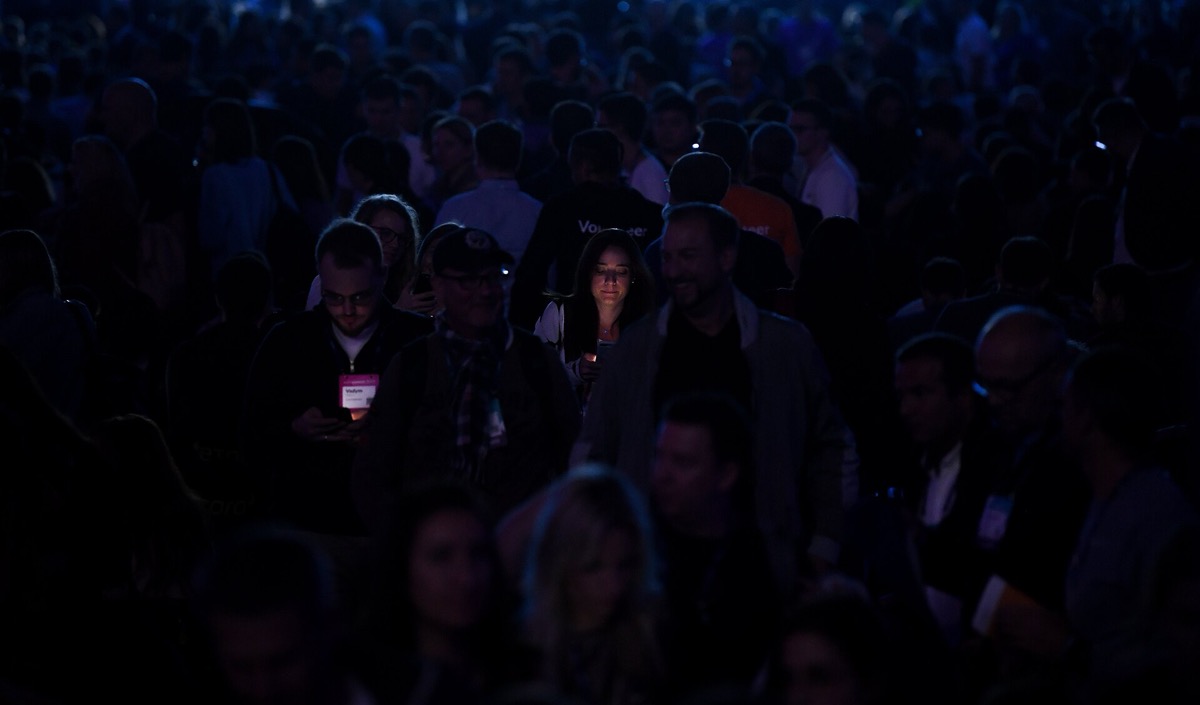 Crowds at an international conference